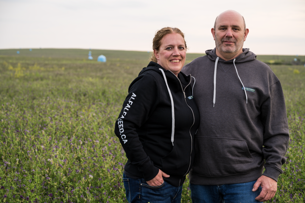 Jed and Kathy Williams in an Alfalfa Field