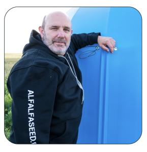 Jed Williams from Jed's Alfalfa Seeds in a field